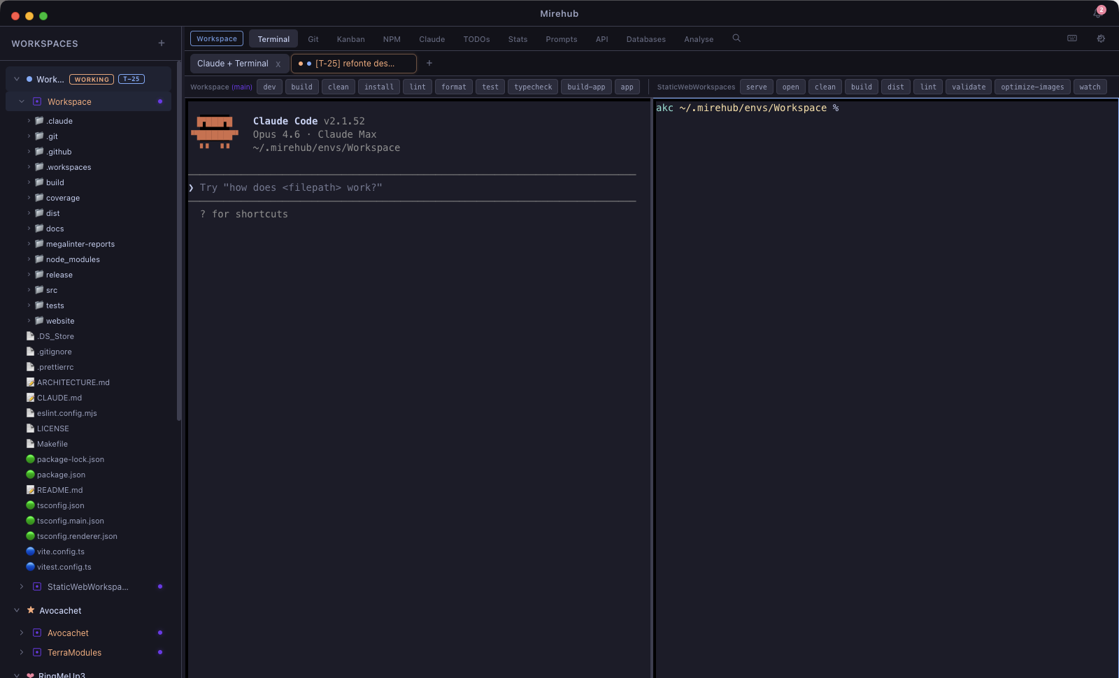 Kanbai — Vue d'ensemble de l'interface