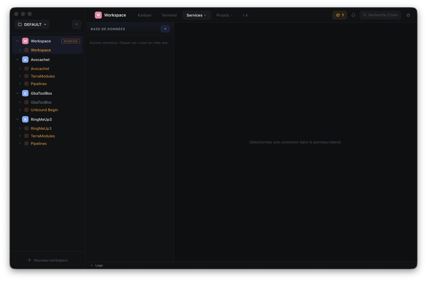 Vue Database Explorer avec chat IA
